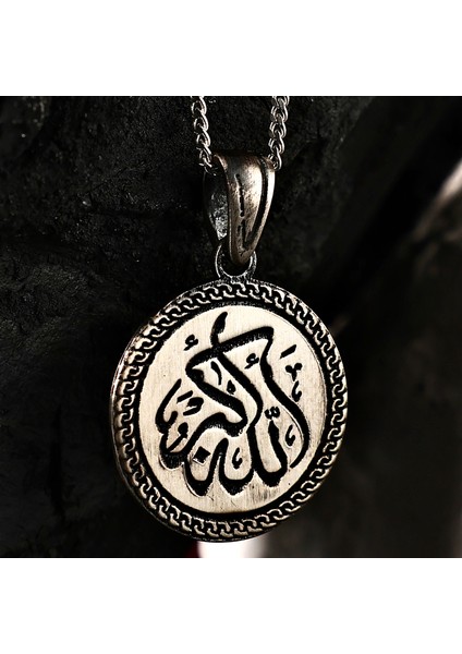 Gümüş Hasbiyallah Kolye Hasbiyallah (Allah Bana Yeter) Yazılı Mat Erkek Gümüş Kolye modelleri