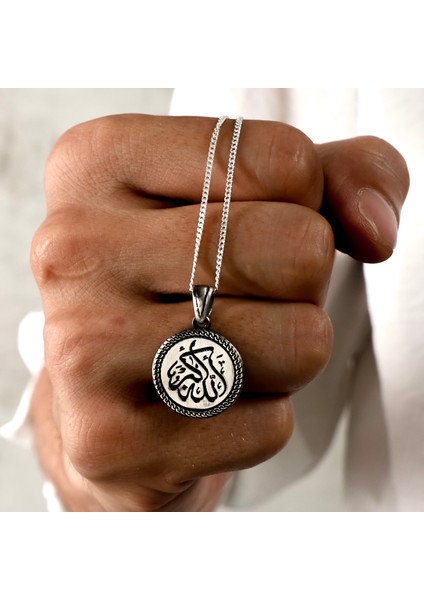 Gümüş Hasbiyallah Kolye Hasbiyallah (Allah Bana Yeter) Yazılı Mat Erkek Gümüş Kolye fırsatları