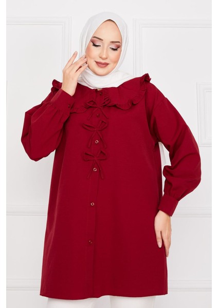 Bebe Yaka Fiyonk Detaylı Tunik Gömlek modelleri