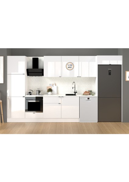 380 cm %100 Mdf Tezgahlı Efil Ankastre Mutfak Dolabı fırsatları