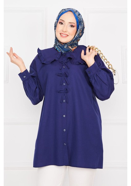 Bebe Yaka Fiyonk Detaylı Tunik Gömlek modelleri