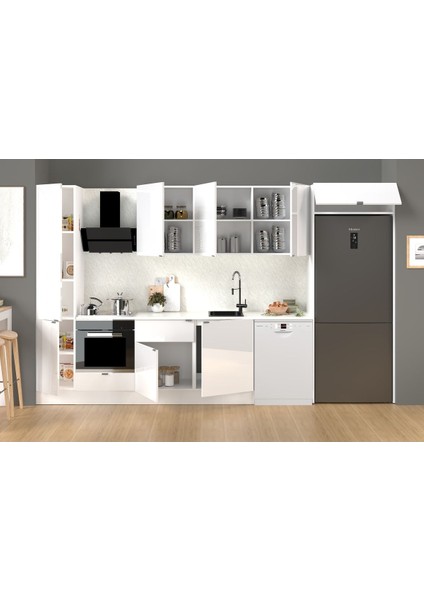 360 cm %100 Mdf Tezgahlı Efil Ankastre Mutfak Dolabı modelleri