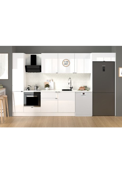 360 cm %100 Mdf Tezgahlı Efil Ankastre Mutfak Dolabı fırsatları