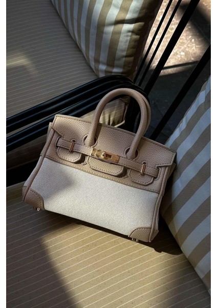 Kahve Kilit Detay El Çantası