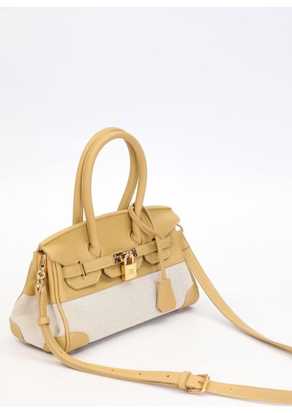 Sarı Oval Kilit Detay El Çantası fiyatları