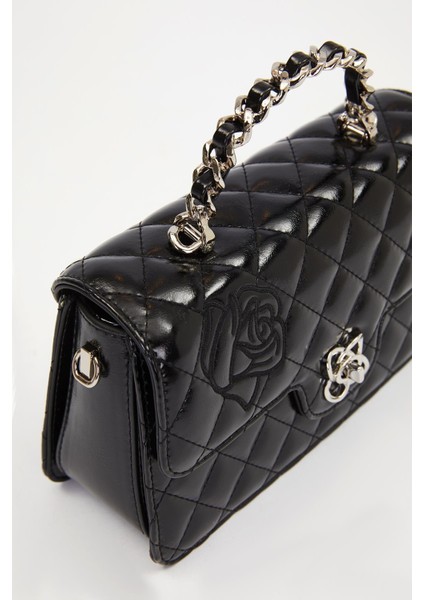 Siyah Gül Baskılı El Çantası modelleri