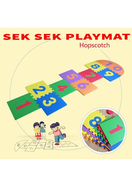 Sek Sek Oyun Matı Oyun Karosu / Seksek Playmat Oyun Halısı