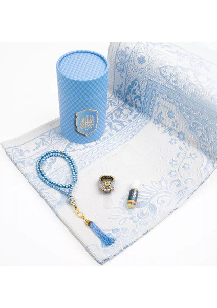 Seccade + Tesbih + Esans + Zikirmatik Hediye Seti (3d Desen, Mavi) fiyatları
