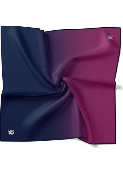 Mor Geçişli Twill İpek Eşarp