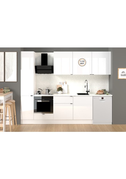 280 cm %100 Mdf Tezgahlı Efil Ankastre Mutfak Dolabı fırsatları