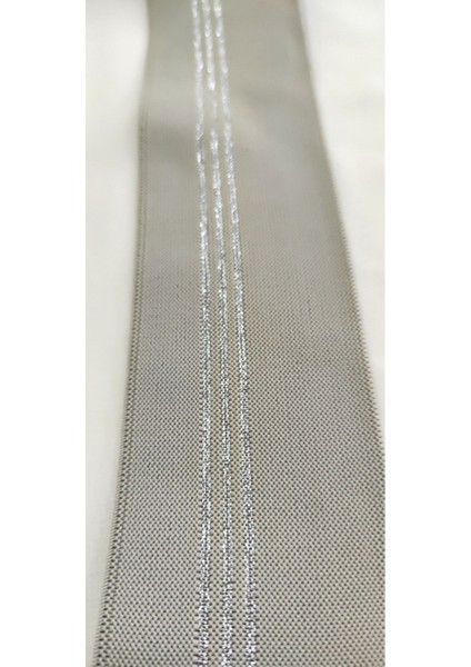 Ekru Gri Gümüş Simli Desen Lastik Şerit modelleri