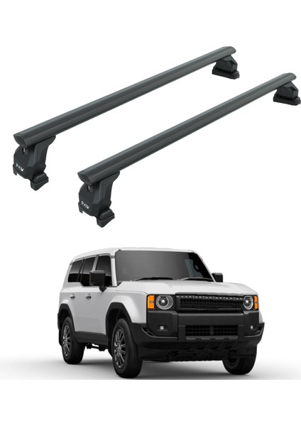 Toyota Land Cruiser 1958 Tavan Taşıyıcı Ara Barlar – Vidalı Montaj, Toros Fix Pro, Siyah