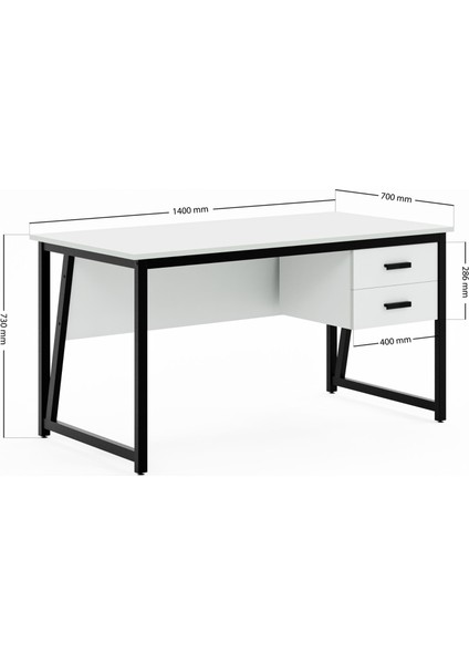 MS2C Çalışma Masası,ofis Masası - 70X140 cm - Beyaz