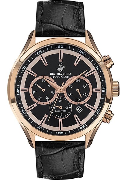 BP3112X.451 Erkek Kol Saati – Siyah Deri Kordonlu, Multifonksiyon Quartz Mekanizma