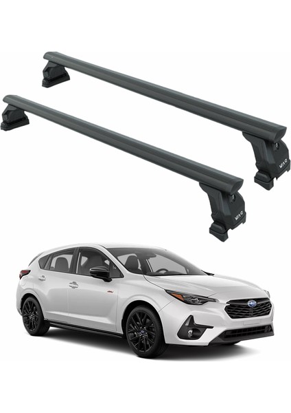 Subaru Impreza Hatcbach 2024-2025 Tavan Taşıyıcı Ara Barlar – Vidalı Montaj, Toros Fix Pro, Siyah