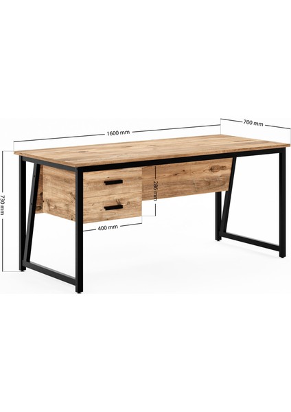 MS2C Çalışma Masası,ofis Masası - 70X160 cm - Çam