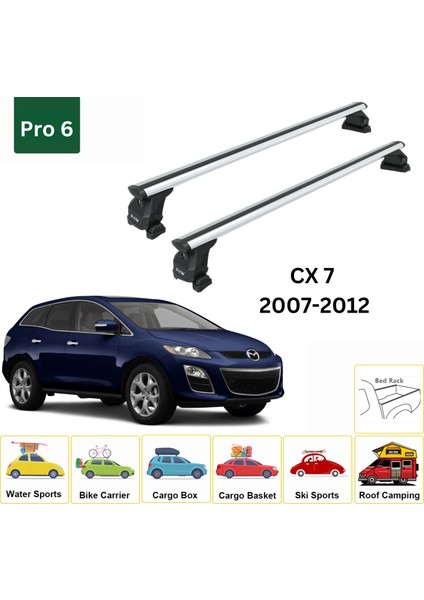 Mazda Cx 7 2007-2012 Tavan Taşıyıcı Ara Barlar – Vidalı Montaj, Toros Fix Pro, Pro 6 Gri fiyatları