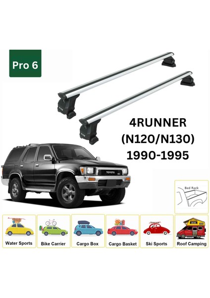 Toyota 4runner (N120/30) 1990-95 Tavan Taşıyıcı Ara Barlar – Vidalı Montaj, Toros Fix Pro, Gri fiyatları
