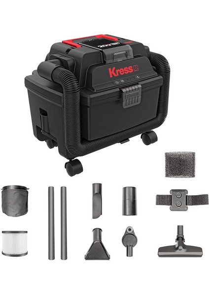 KH035.9 20VOLT 250W/17KPA Kömürsüz Flexi Esnek Hortumlu Profesyonel Şarjlı Islak/kuru Süpürge & Üfleme (Akü Dahil Değildir)
