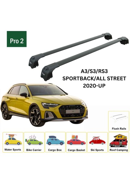 Audi A3 Sportback 2020-2025 Portbagaj Taşıyıcı Ara Atkisi - Ara Çubuk Paw Pro 2 Siyah fiyatları