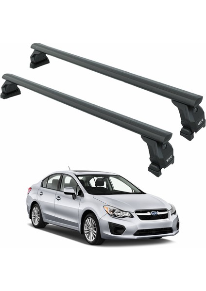Subaru Impreza Sedan 2007-2014 Tavan Taşıyıcı Ara Barlar – Vidalı Montaj, Toros Fix Pro, Siyah