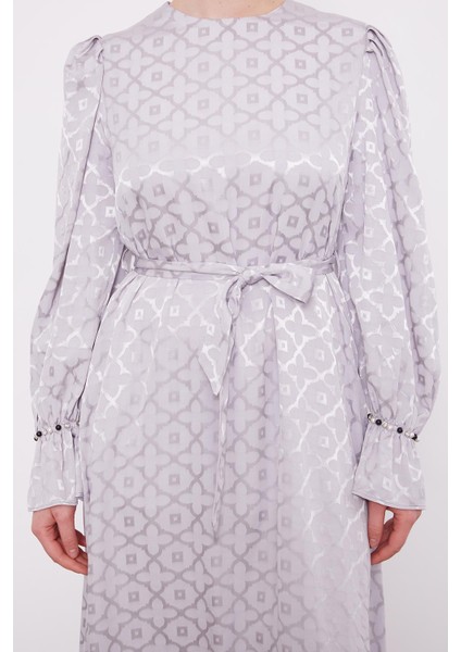Gri Yonca Desen Elbise indirimleri