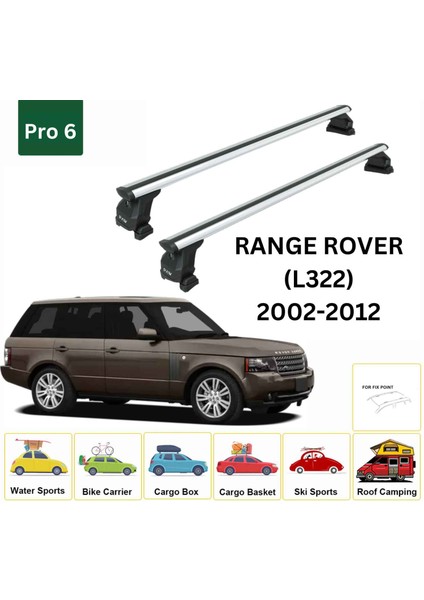 Land Rover Range Rover (L322) 2002-2012 Tavan Taşıyıcı Ara Barlar – Vidalı Montaj, Toros Fix Pro, Gri fiyatları