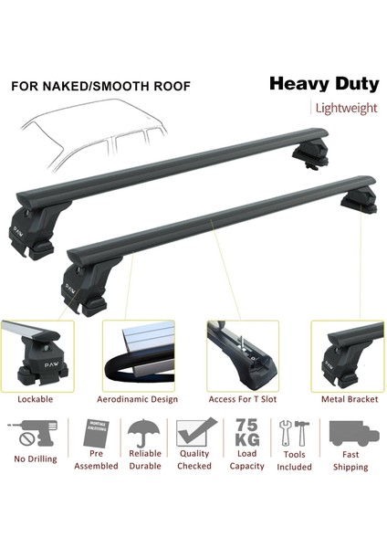 Fitting Roof Racks, Roof Boxes Or Roof Bike Racks Compatible With Fiat Panda 319 Gri 2012- Onwards fiyatları