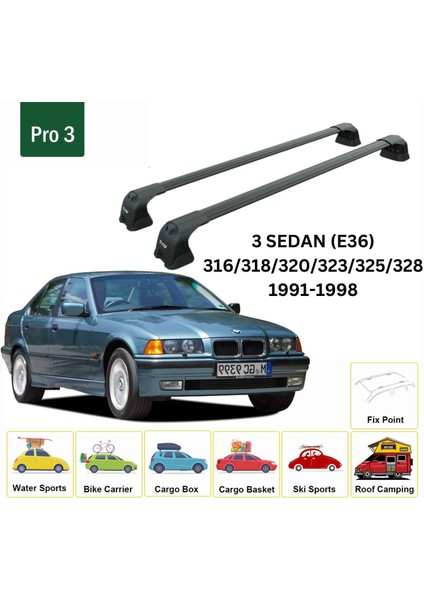 Bmw 3 Sedan E36 1991-1998 Portbagaj Taşıyıcı Ara Atkı Aparatı Paw Pro 3 Siyah fiyatları