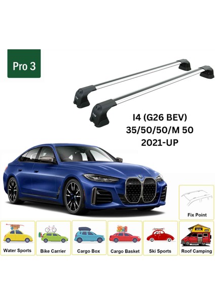 Bmw I4 (G26 Bev) 2021-2025 Portbagaj Taşıyıcı Ara Atkı Aparatı Paw Pro 3 Gri fiyatları