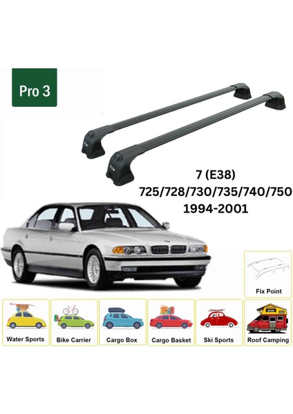 Bmw 7 (E38) 1994-2001 Portbagaj Taşıyıcı Ara Atkı Aparatı Paw Pro 3 Siyah fiyatları