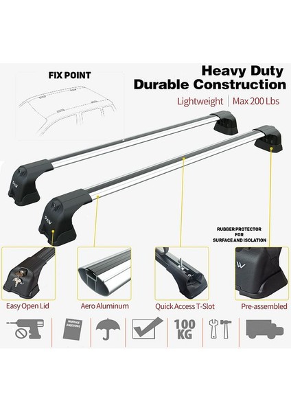 Mercedes A Serisi 2004-2012 Uyumlu Portbagaj Taşıyıcı Ara Atkısı Gri fiyatları