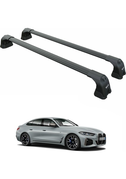 Bmw 4 Series Gran Coupe G26 (2021-2025) – Roof Rack Cross Bars (Fix Point, Aluminum, Siyah)