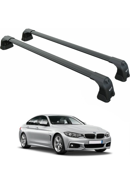 Bmw 4 Series Gran Coupe F36 (2014-2020) – Roof Rack Cross Bars (Fix Point, Aluminum, Siyah)