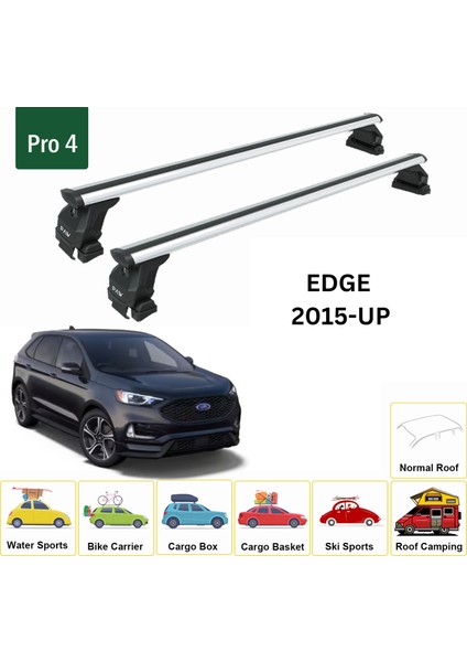 Ford Edge (Cd 539) 2015-2024 Oluksuz Üst Tavan Portbagaj Taşıyıcı Ara Atkısı Toros Serisi Pro 4 Gri fiyatları