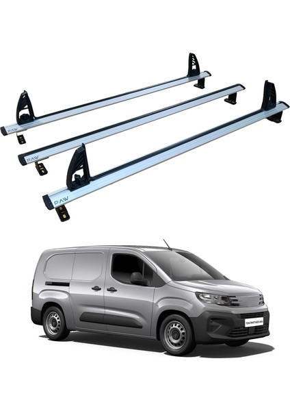 Citroen Berlingo 2018-2025 Araç Üstü Merdiven Sabitleyici, Yük Taşıma Sistemleri Pratik Seri 3 Adet