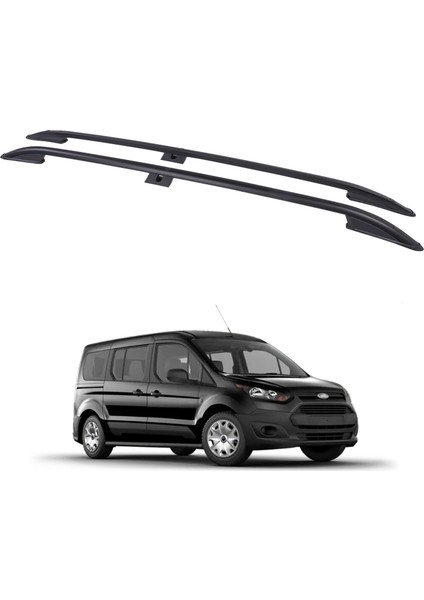 Ford Transit Connect 2013-2024 Kısa Şase Van Araç Üstü Alüminyum Tavan Yan Rayları Plus Serisi - Siyah
