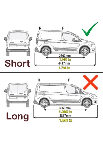 Ford Transit Connect 2013-2024 Kısa Şase Van Araç Üstü Alüminyum Tavan Yan Rayları Plus Serisi - Siyah modelleri