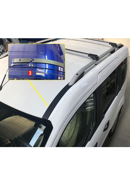 Ford Transit Connect 2013-2024 Kısa Şase Van Araç Üstü Alüminyum Tavan Yan Rayları Plus Serisi - Siyah fırsatları