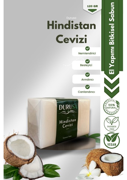 El Yapımı Doğal Hindistan Cevizi Sabunu 120 gr – Cildi Nemlendiren ve Yumuşatan Bitkisel Sabun fiyatları