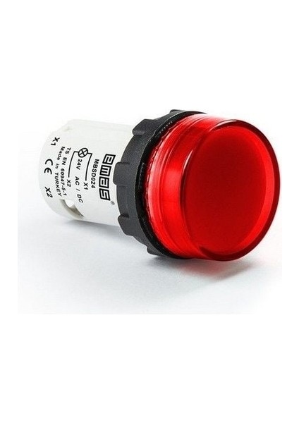 MBSD24KB Serisi Monoblok Sinyal Lambası Ledli Kırmızı (10 Adet)