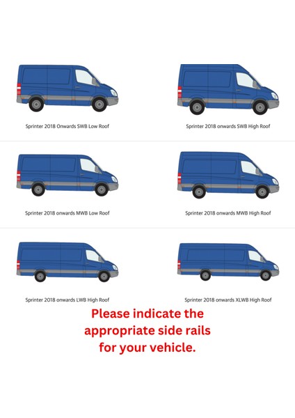 H1 Ladder Roof Rack 2018- On Sprinter Low Roof (144 Wb) Roof Rack Siyah fırsatları
