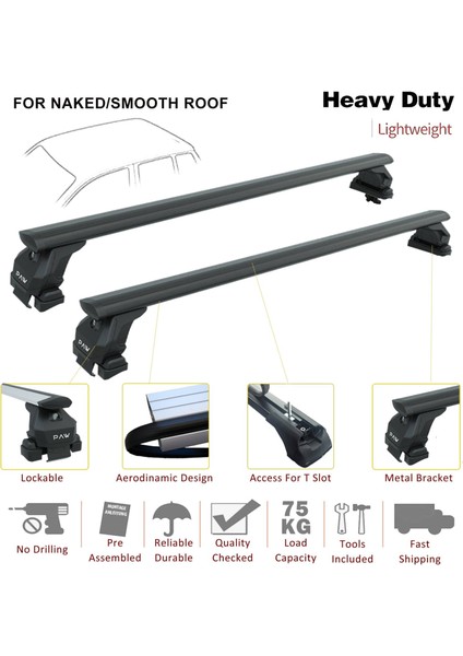 Fitting Roof Racks, Roof Boxes Or Roof Bike Racks Compatible With Fiat Panda 319 Siyah 2012- Onwards fiyatları