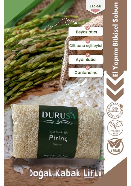 Kabak Lifli Pirinç Sabunu 120 gr – Cilt Tonu Dengeleyici ve Besleyici El Yapımı Sabun fiyatları