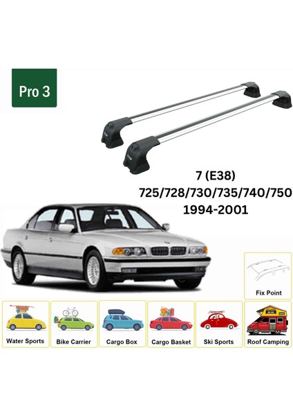 Bmw 7 E38 1994-2001 Portbagaj Taşıyıcı Ara Atkı Aparatı Paw Pro 3 Gri fiyatları