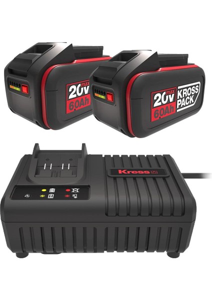 KAD22 20VOLT 6.0AH Kross Pack Li-Ion Çift Akü ve Akü Şarj Cihazı fiyatları