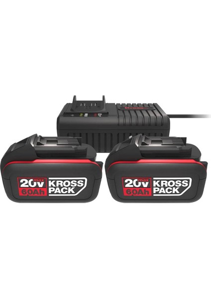 KAD22 20VOLT 6.0AH Kross Pack Li-Ion Çift Akü ve Akü Şarj Cihazı modelleri