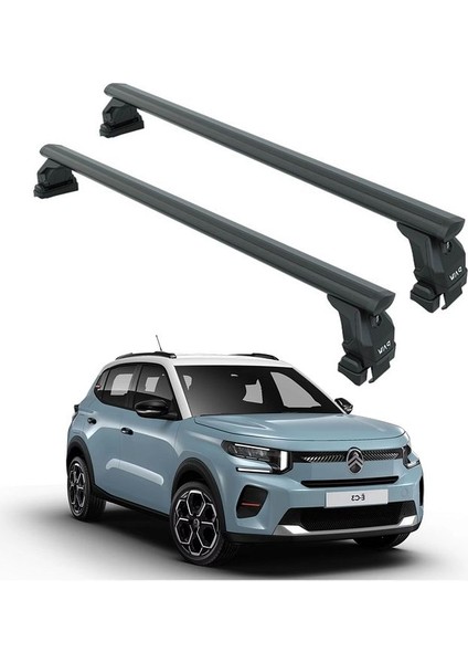 Citroen Yeni E-C3 Aircross Oluksuz Potbagaj Taşıyıcı Ara Atkısı Toros Pro 4 Siyah