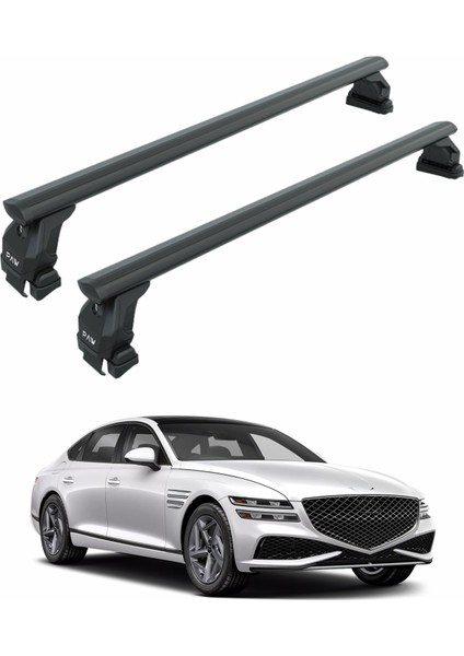 Genesis G80 2017-2020 Oluksuz Üst Tavan Portbagaj Taşıyıcı Ara Atkısı Toros Serisi Pro 4ALU Siyah