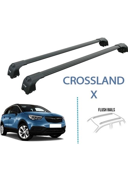 Crossland x Suv 17-20 Pro 2 Ara Atkısı Tavan Taşıyıcı Black